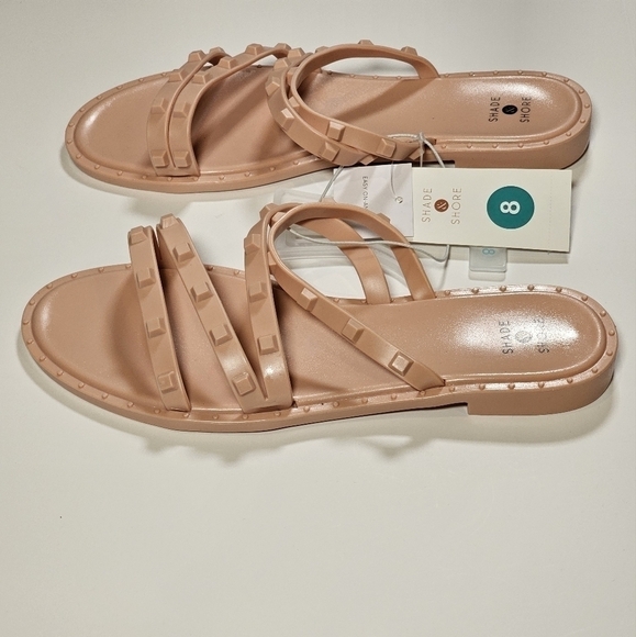 Women's Shade & Shore Liv Jelly Slip-On Sandal Matte Blush Size 8 NWT - Picture 11 of 13